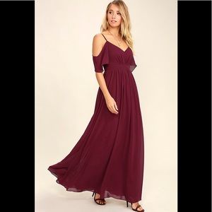 Wine Red Lulus prom dress